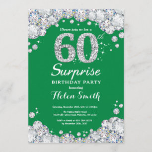 Invitation Surprise 60e anniversaire Diamant vert et argent