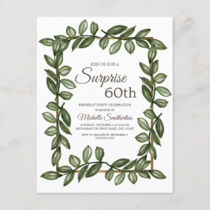 Invitation Surprise 60e Anniversaire Feuilles Vertes