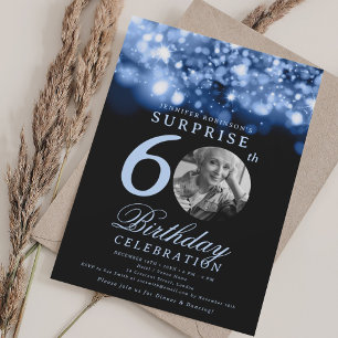 Invitation SURPRISE 60e anniversaire Marine Blue Midnight Gla