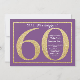 Invitation Surprise 60e anniversaire Parties scintillant viol