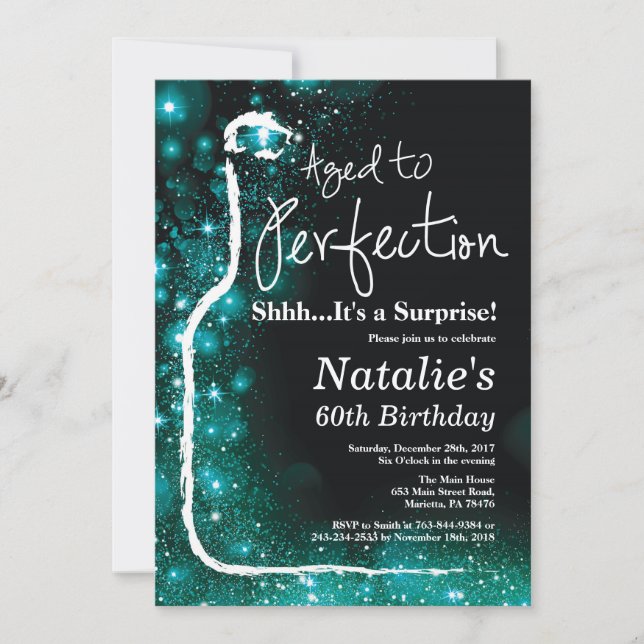 Invitation Surprise 60e anniversaire Vin vieilli à la perfect (Devant)