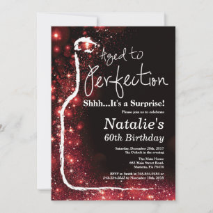 Invitation Surprise 60e anniversaire Vin vieilli au rouge par