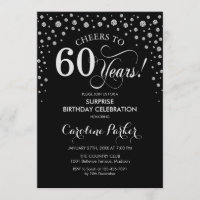 Surprise 60e fête d'anniversaire - Argent noir