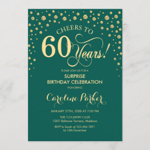 Invitation Surprise 60e fête d'anniversaire - Emerald Green G