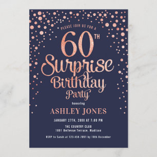 Invitation Surprise 60e fête d'anniversaire - Marine & Rose G