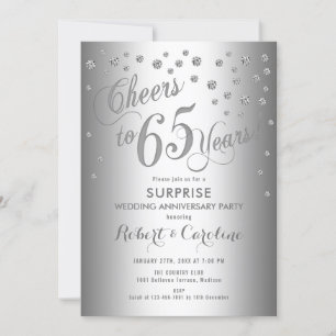 Invitation Surprise 65e anniversaire de mariage - Argent