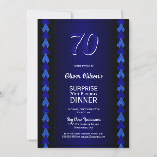 Invitation Surprise 70e anniversaire Dîner Black and Blue Par