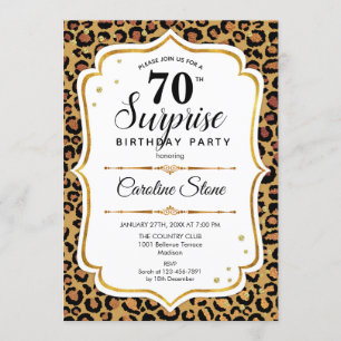 Invitation Surprise 70e anniversaire - Leopard Gold White