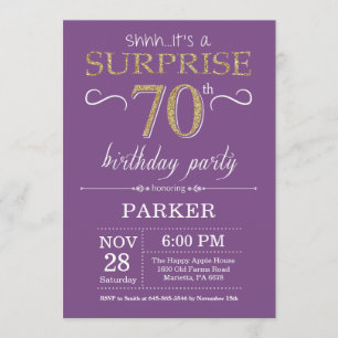 Invitation surprise 70e anniversaire Purple and Go