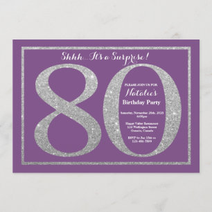 Invitation Surprise 80e anniversaire Parties scintillant viol