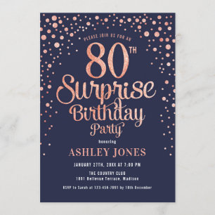 Invitation Surprise 80e fête d'anniversaire - Marine & Rose G