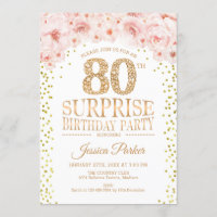 Surprise 80e fête d'anniversaire - White Gold Pink