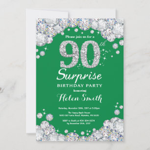 Invitation Surprise 90e anniversaire Diamant vert et argent