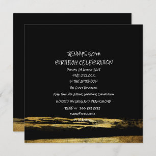 Invitation Surprise Anniversaire de la fête Golden Black Bros