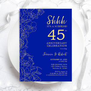 Invitation Surprise bleu saphir 45e anniversaire