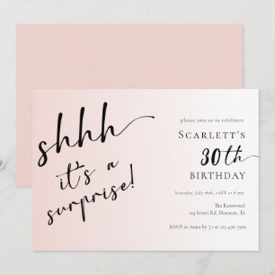 Invitation Surprise Blush Pink Photo 30e fête de 40e annivers