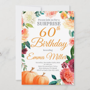 Invitation Surprise Citrouille d'automne Anniversaire
