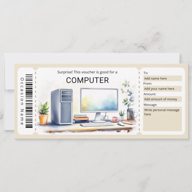 Invitation Surprise Computer Gift Certificate (Devant)