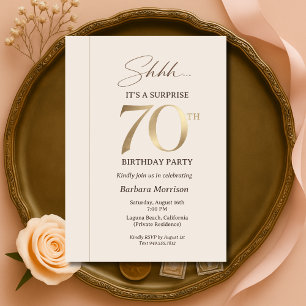 Invitation Surprise Élégant 70e Anniversaire