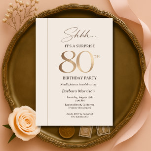 Invitation Surprise Élégant pour les 80 ans