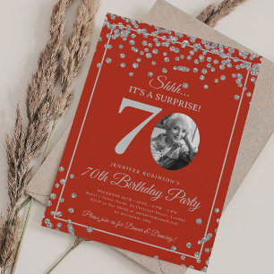 Invitation SURPRISE Fête d'anniversaire 70 ans Confettis Arge