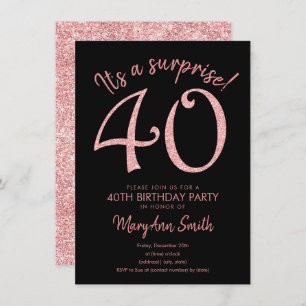 Invitation Surprise Forty Rose Gold 40e anniversaire 