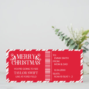 Invitation Surprise Noël Concert cadeau Billet cadeau Noël