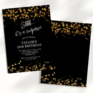 Invitation Surprise Or Noir 50e Anniversaire