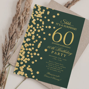 Invitation Surprise Paillettes Dorées Fête d'anniversaire 60