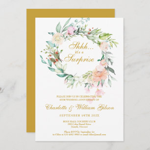 Invitation Surprise Party 50e anniversaire de Mariage Floral