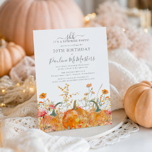 Invitation SURPRISE PARTY 70e anniversaire Citrouille Fleur s