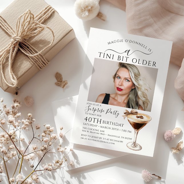 Invitation SURPRISE PARTY A Tini Bit Ancien Martini 40e (Créateur téléchargé)