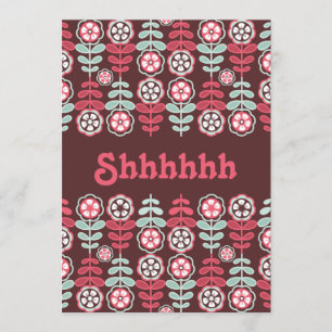 Invitation Surprise Party Chic Whimsal Retro Floral