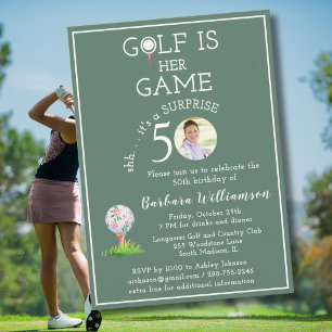 Invitation SURPRISE Photo de golf élégante pour dame 50e anni
