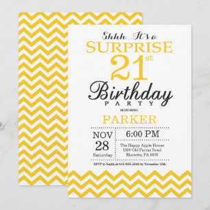 Invitation surprise pour 21e anniversaire Chevron 