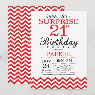 Invitation surprise pour 21e anniversaire Chevron 