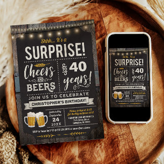 Invitation surprise pour 40 ans avec Cheers et Bee
