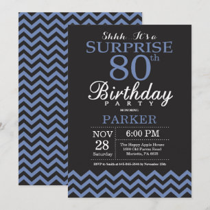 Invitation surprise pour 80 ans Anniversaire Noir 
