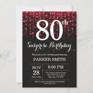 Invitation surprise pour 80 ans avec paillettes ro
