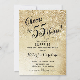 Invitation Surprise pour le 55e anniversaire de mariage - Or
