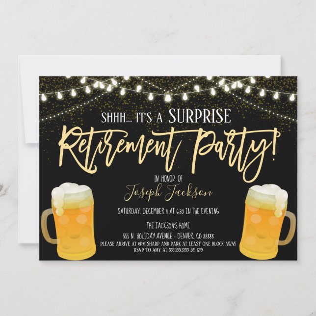 Invitation Surprise Retraite Party (Devant)