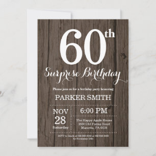 Invitation surprise rustique pour 60 ans
