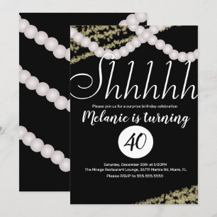 Invitation Surprise Shhhhhh Perle Anniversaire Fête