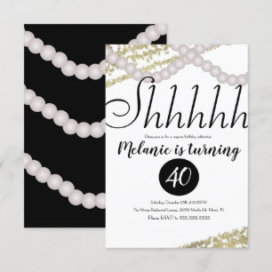 Invitation Surprise Shhhhhh Perle Papier D'alu Anniversaire