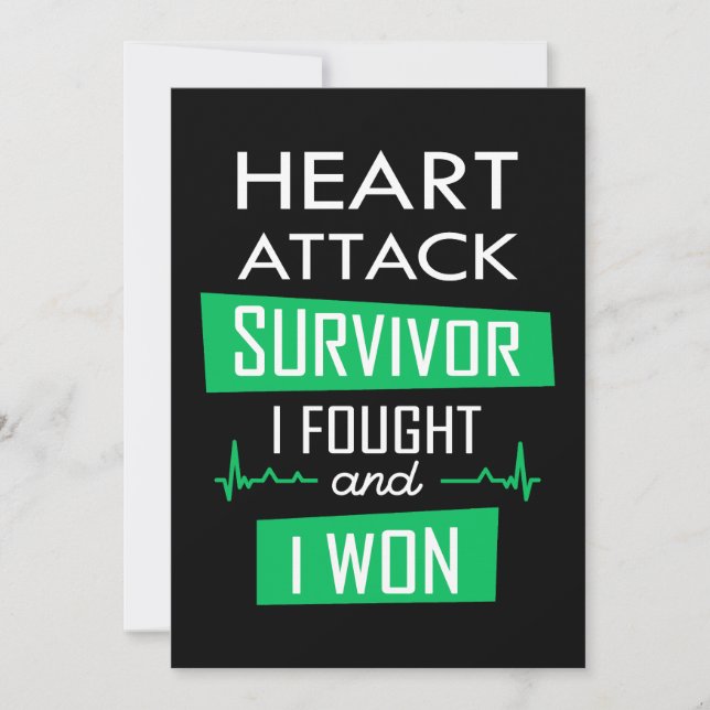 Invitation Survivant de l'attaque cardiaque, je me suis battu (Devant)