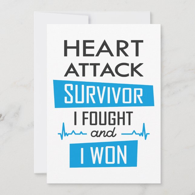 Invitation Survivant de l'attaque cardiaque, je me suis battu (Devant)