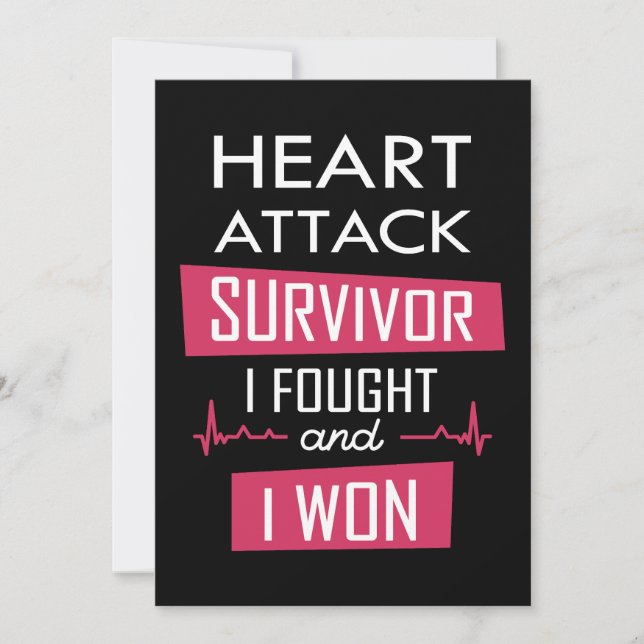 Invitation Survivant de l'attaque cardiaque, je me suis battu (Devant)