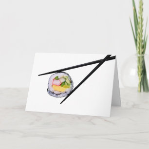 Invitation Sushi et baguettes noires