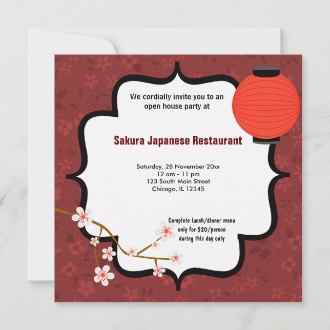 Invitation Sushi Open House (Devant)
