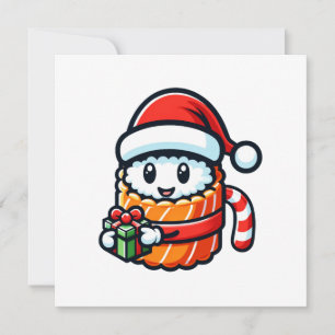 Invitation Sushi Père Noël - Festive Roll with Gift